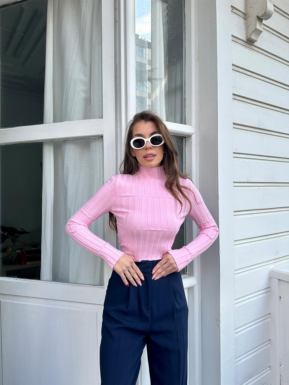 Pembe Dik Yaka Fitilli Kazak