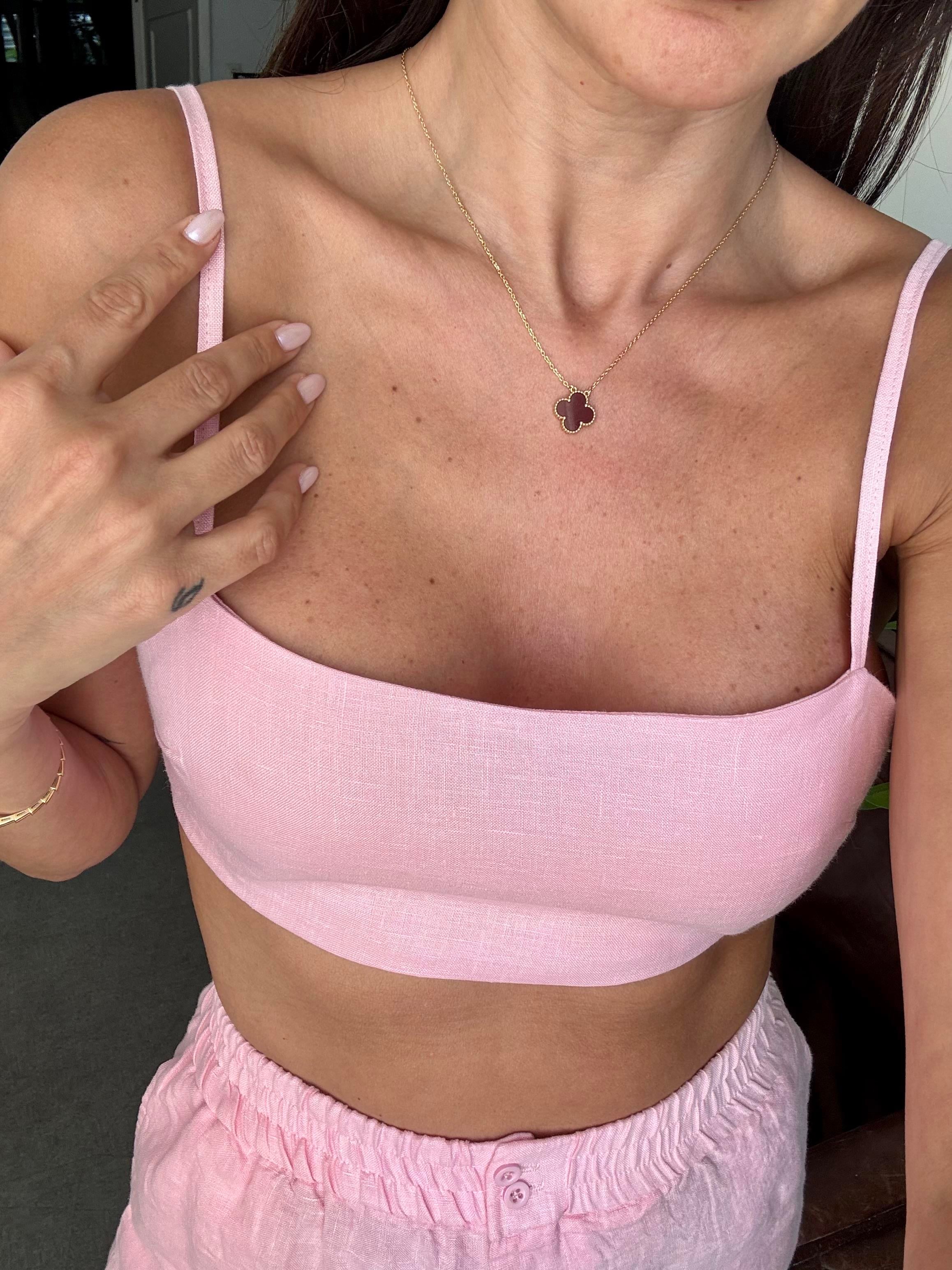 Pembe İp Askılı Büstiyer