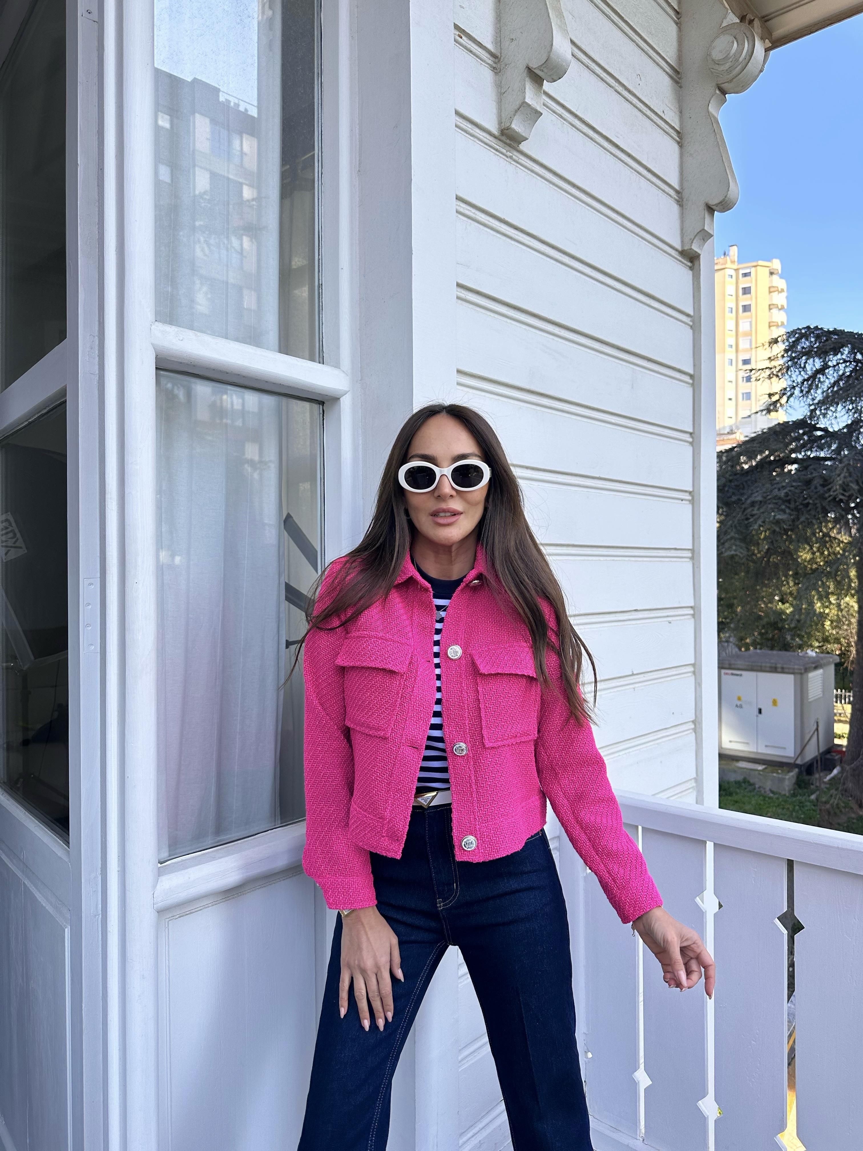Pembe Tüvit Astarsız Ceket