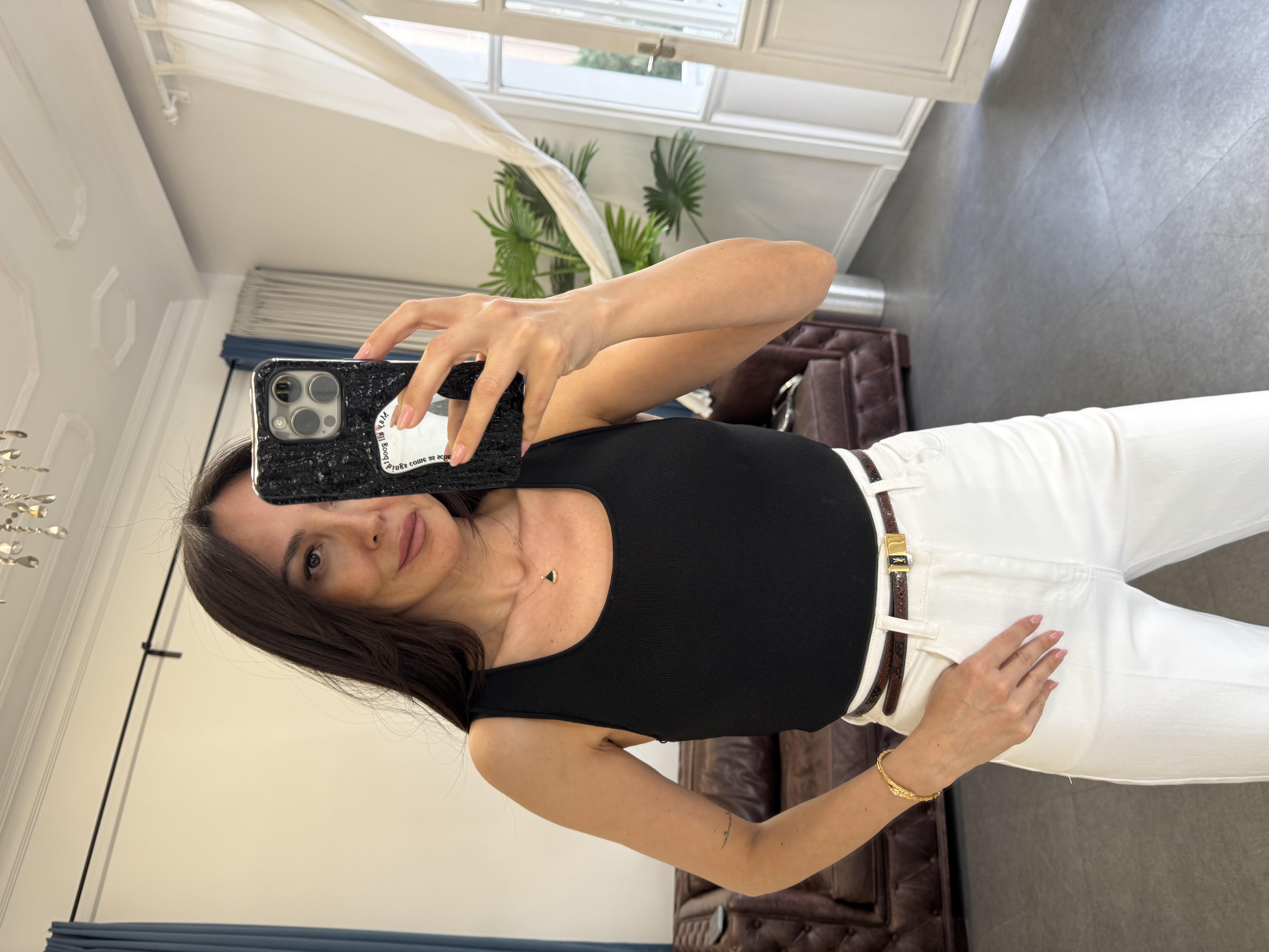 Siyah Basic Triko Bluz