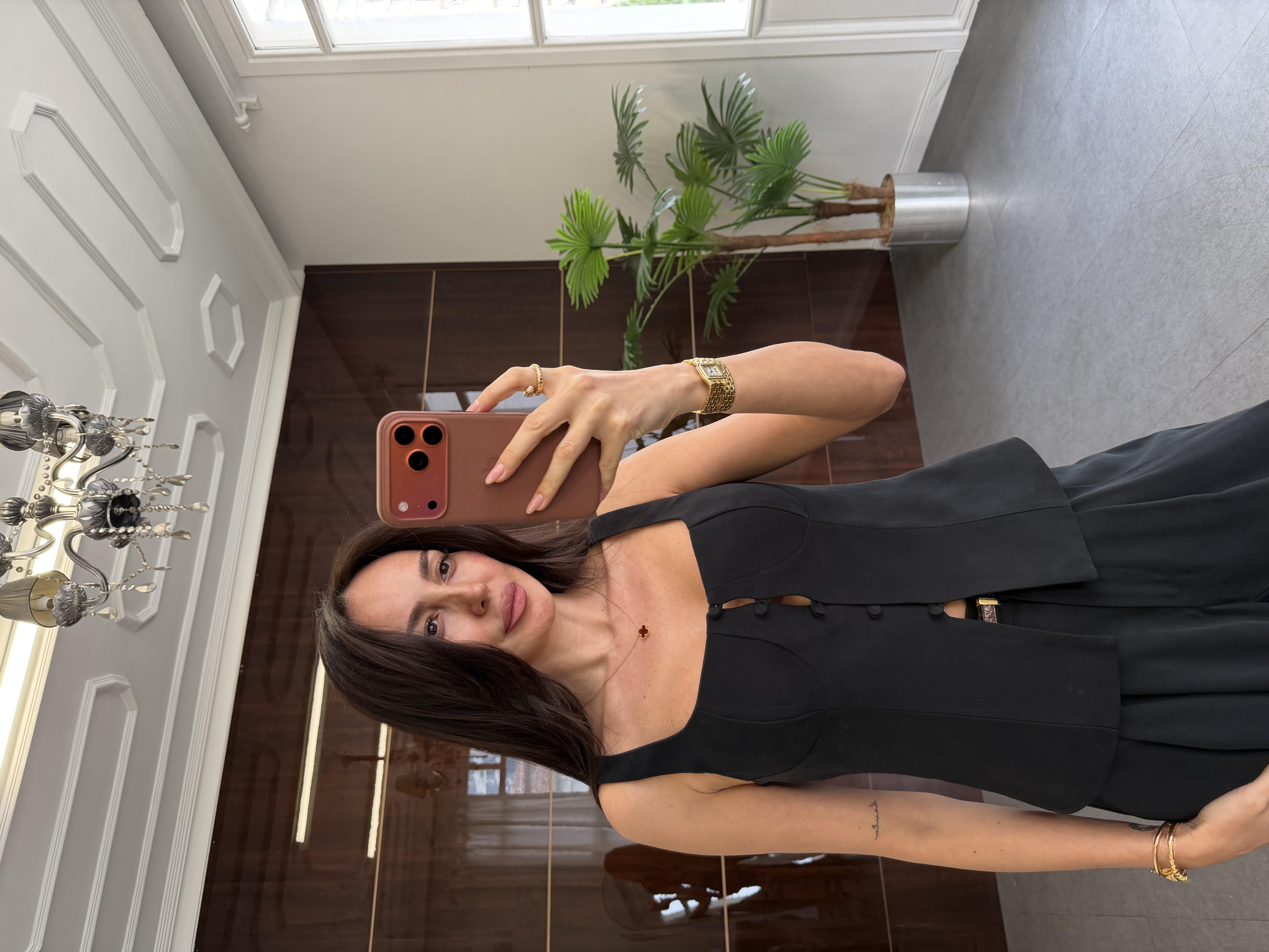 Siyah Düğme Detaylı Büstiyer Yelek