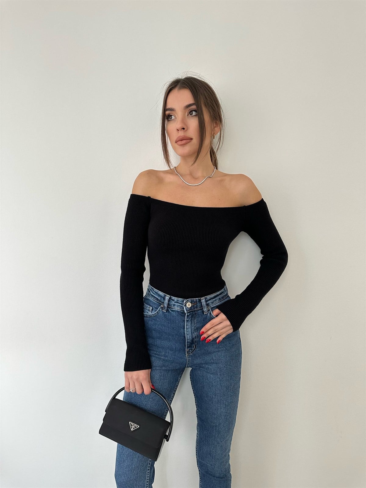 Siyah  Eteği Reglanlı Kazak