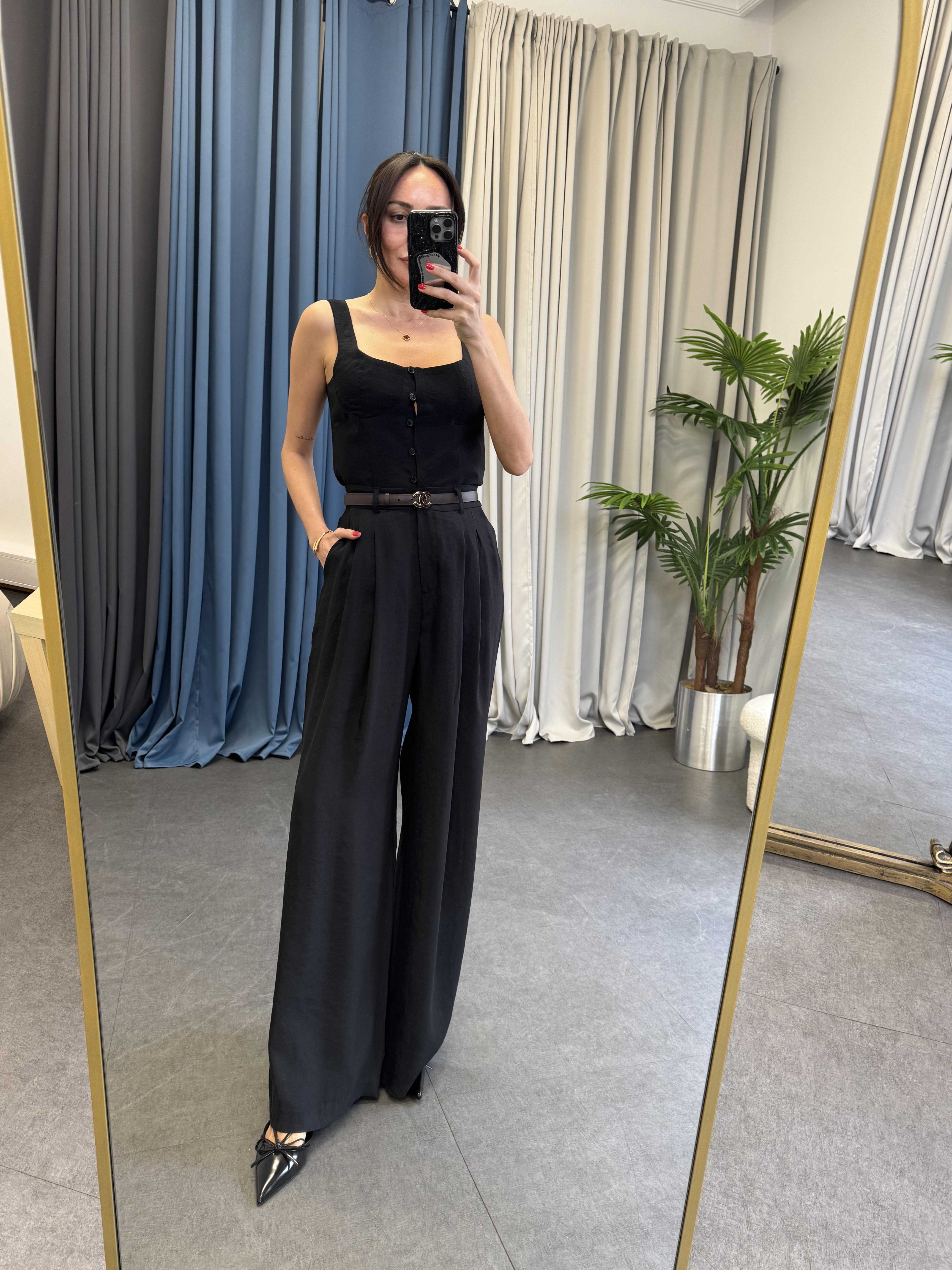 Siyah Palazzo Pantolon