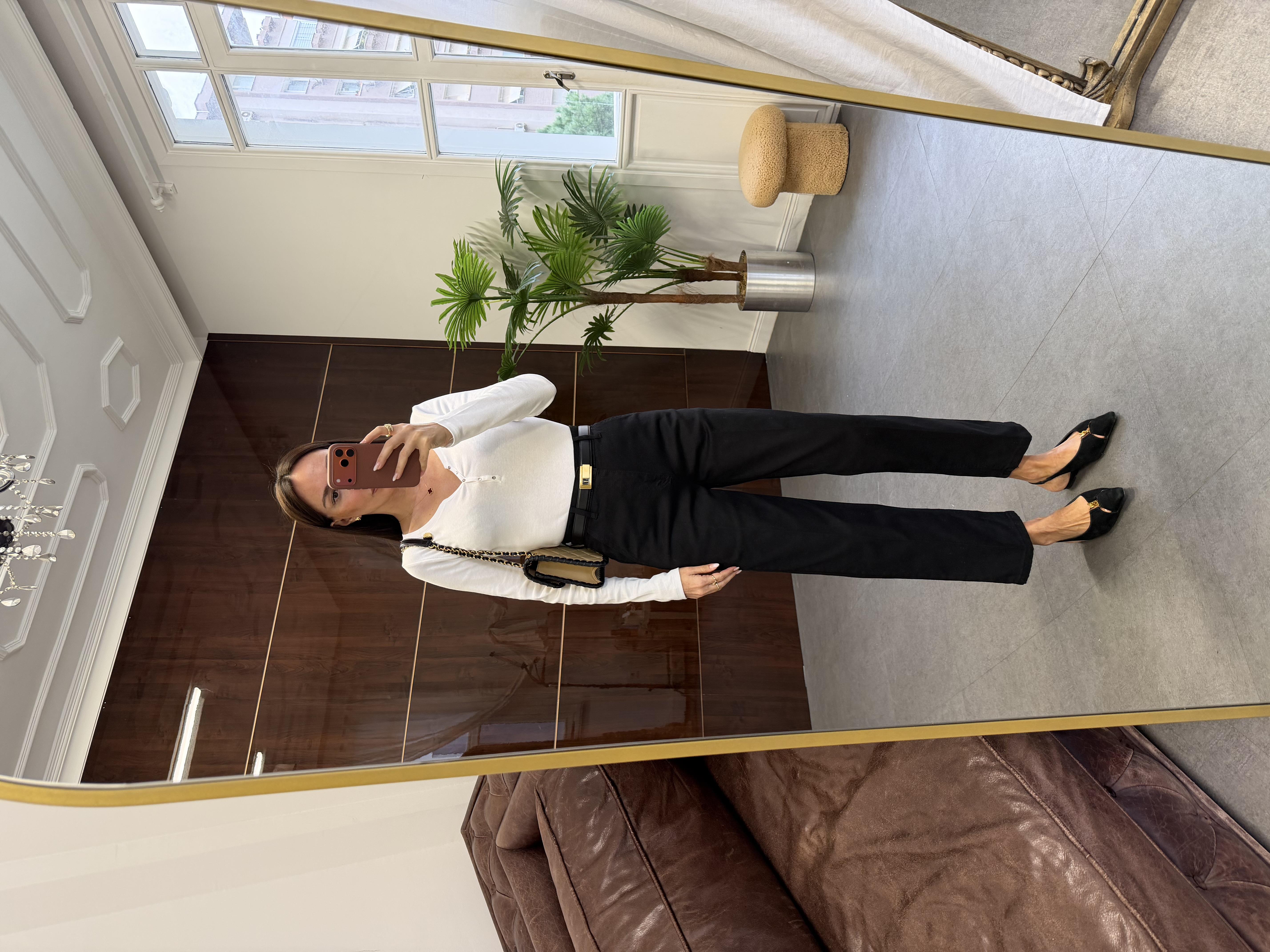 Siyah Skater Ütü İzli Rins Yıkama Jean