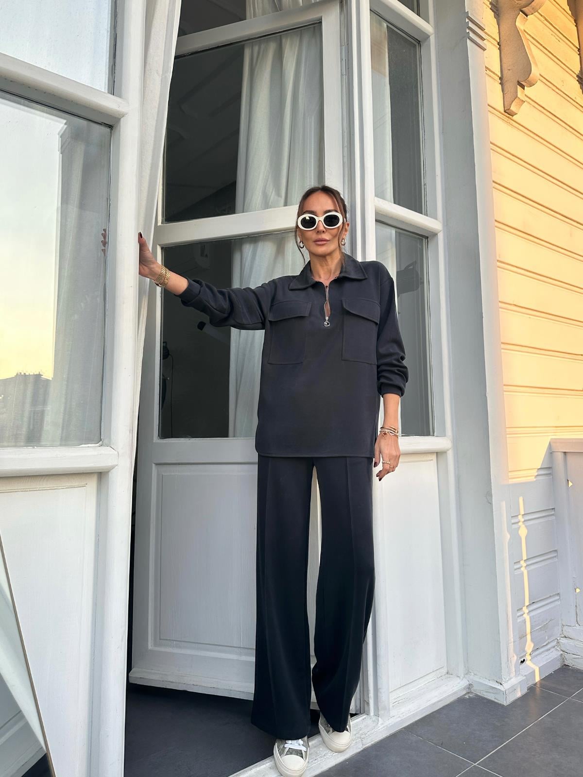 Siyah Tencel Kumaş Takım