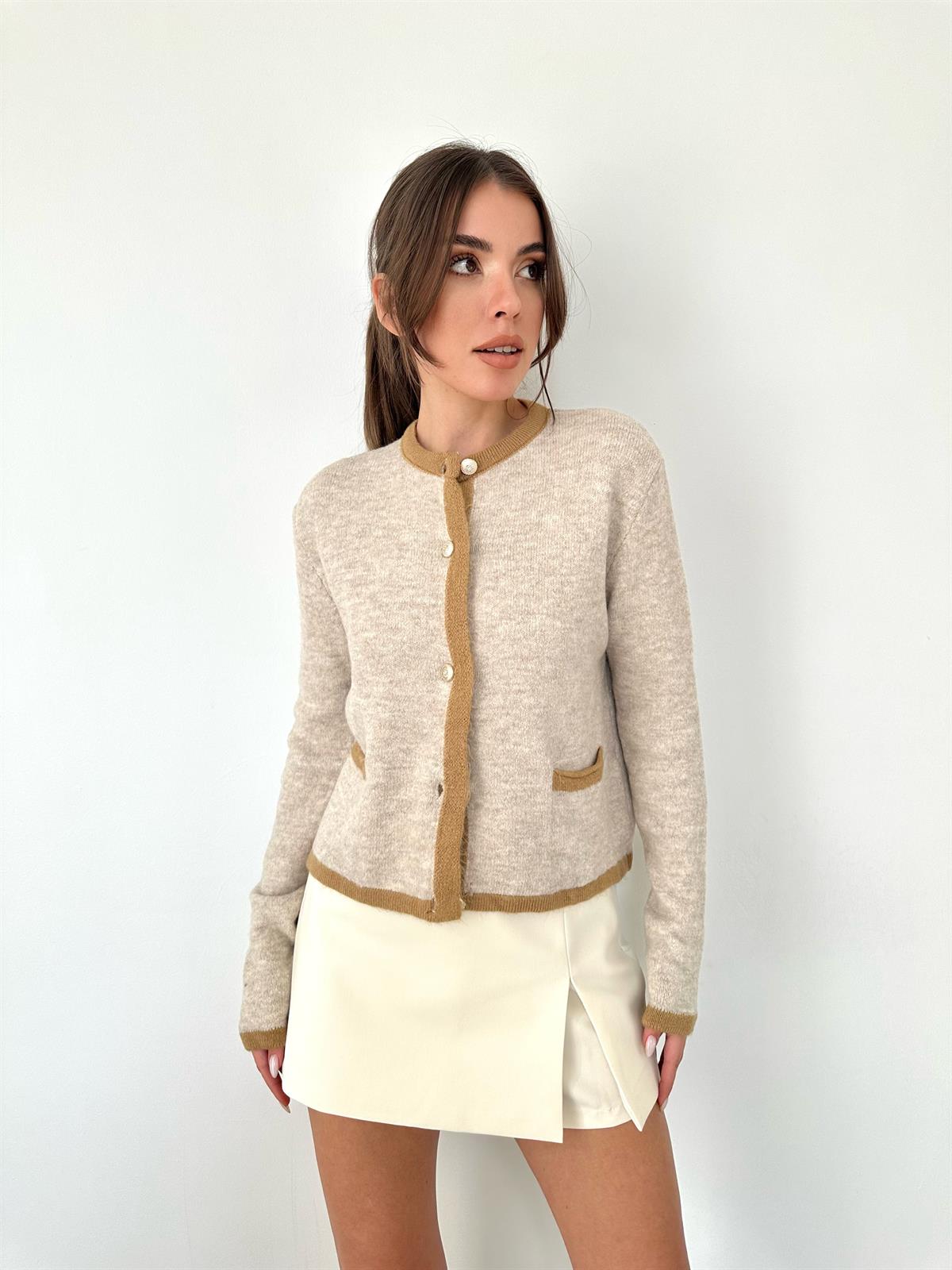 Taba  Sıfır Yakalı Sakallı Hırka