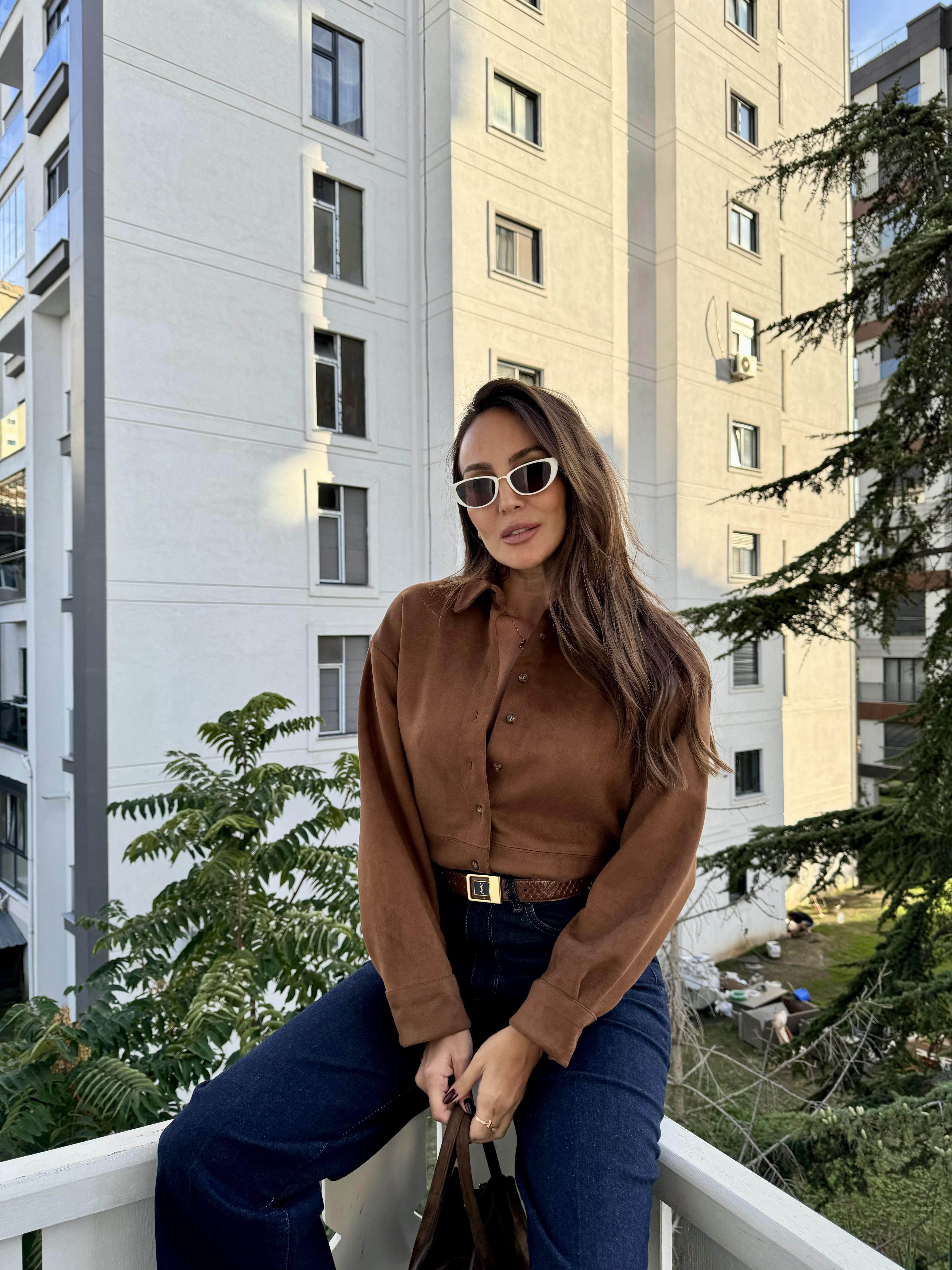 Taba Süet Gömlek