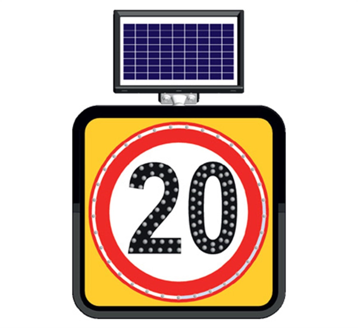Güneş Enerjili Azami Sınırı Levhası 20 km 60 x 60 cm