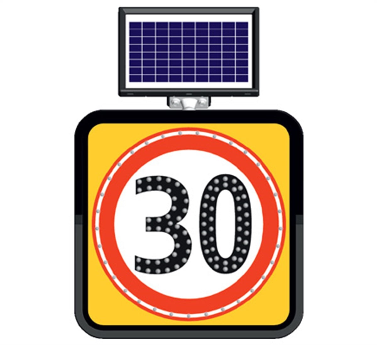 Güneş Enerjili Azami Sınırı Levhası 30 km 60 x 60 cm