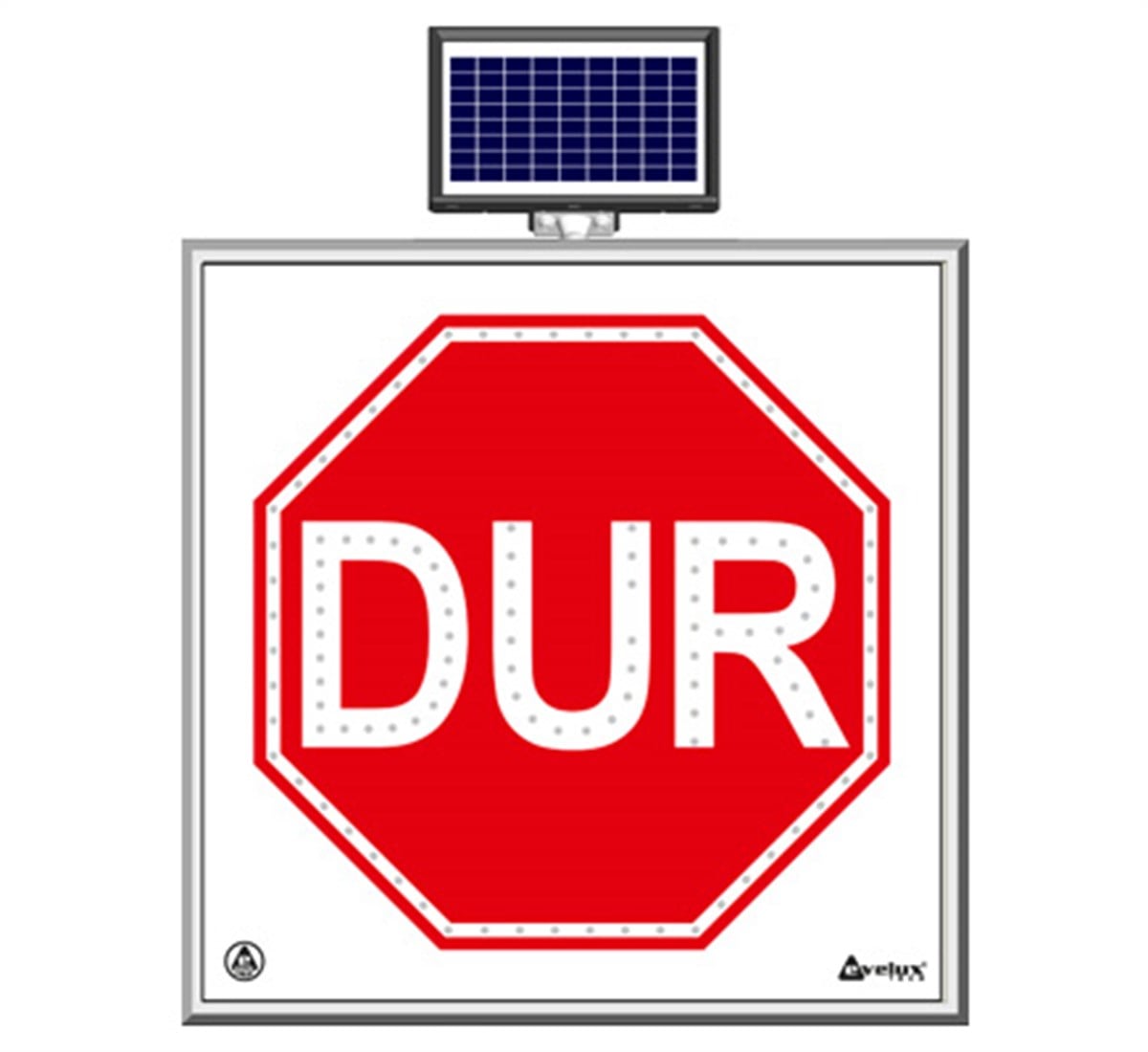 Güneş Enerjili Ledli Dur Levhası 100 x 100 cm