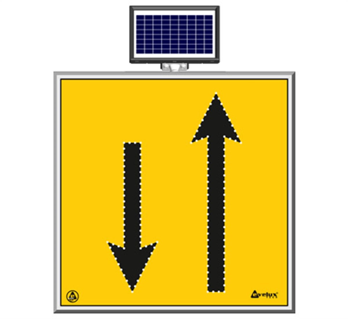 Güneş Enerjili Ledli İki Yönlü Trafik Levhası 100 x 100 cm