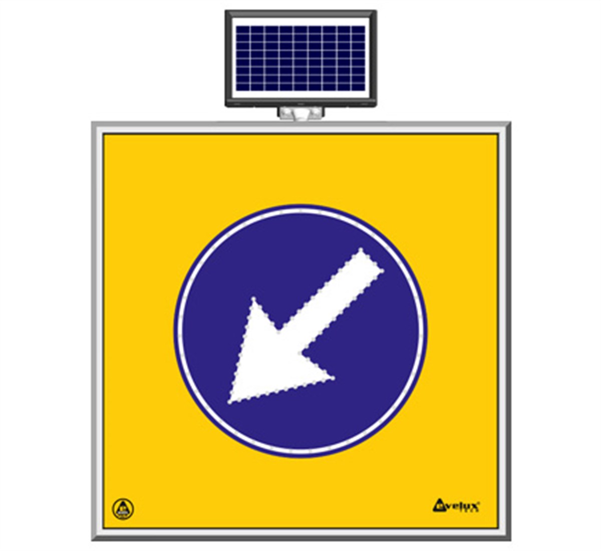 Güneş Enerjili Ledli Mecburi Yön Levhası Sol 100 x 100 cm