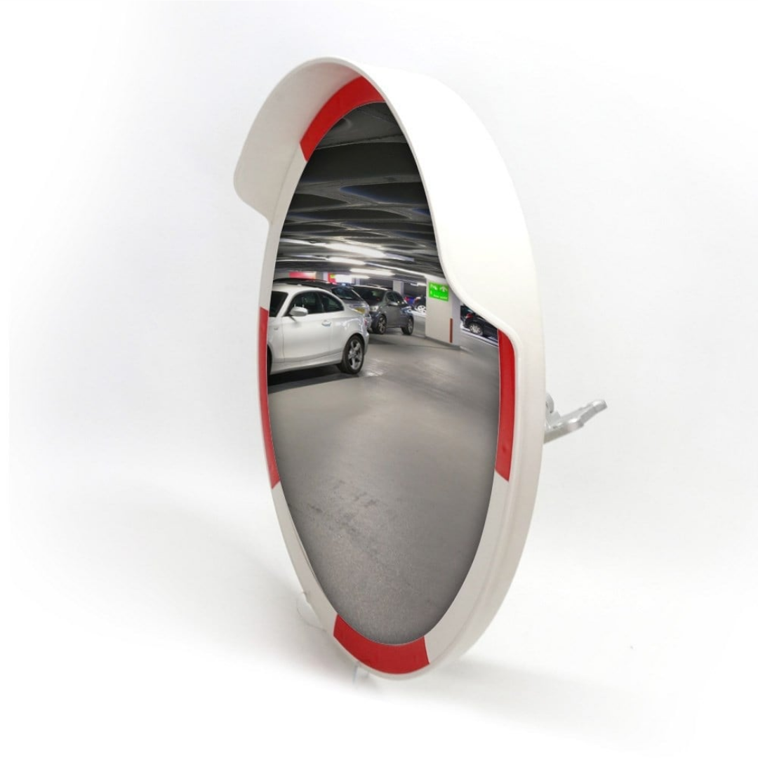 Trafik Güvenlik Aynası 80 Cm Beyaz Kırmızı, Tümsek Ayna, Otopark Aynası