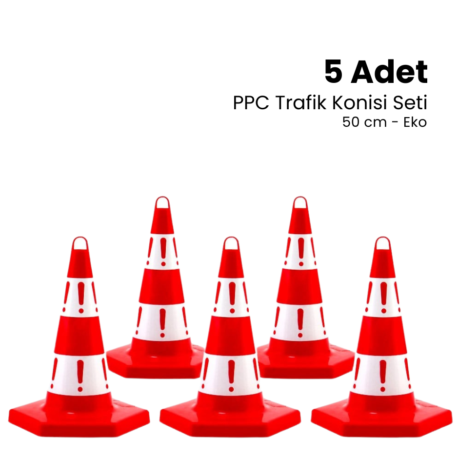 5 Adet Eko Trafik Konisi 50 cm Trafik Dubası