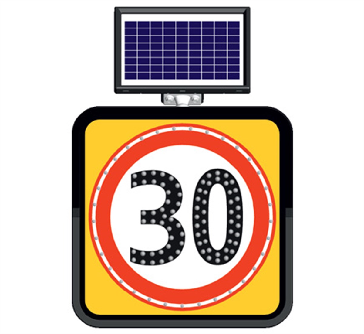 Güneş Enerjili Azami Sınırı Levhası 30 km 60 x 60 cm