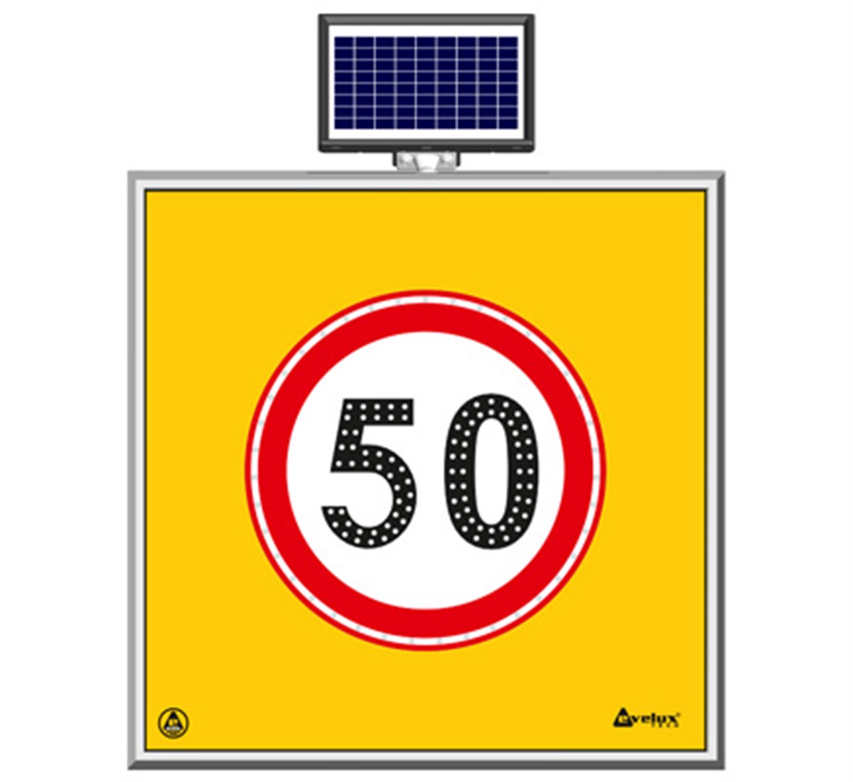 Güneş Enerjili Ledli Azami Sınırı Levhası 50 km 100 x 100 cm