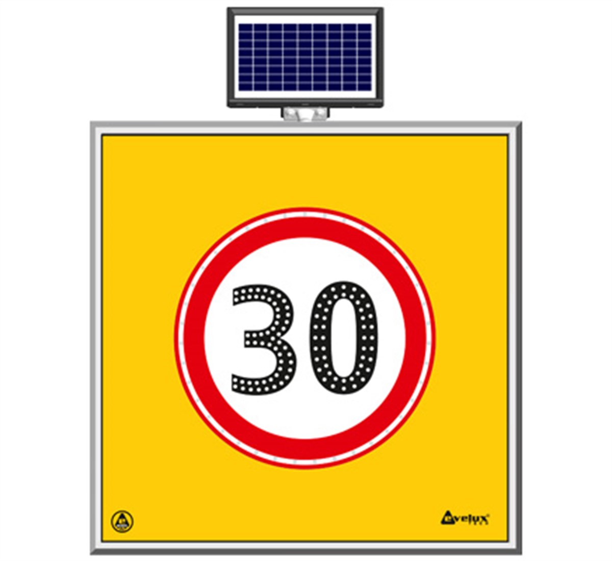 Güneş Enerjili Ledli Azami Sınırı Levhası 30 km 100 x 100 cm