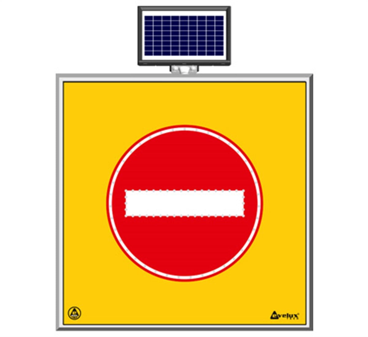 Güneş Enerjili Ledli Girişi Olmayan Yol Levhası 100 x 100 cm