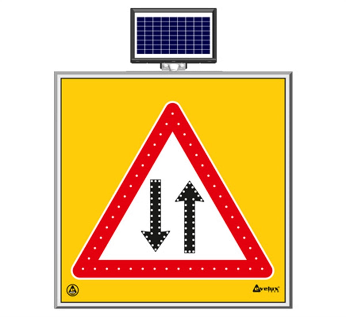 Güneş Enerjili Ledli İki Yönlü Trafik 100 x 100 cm