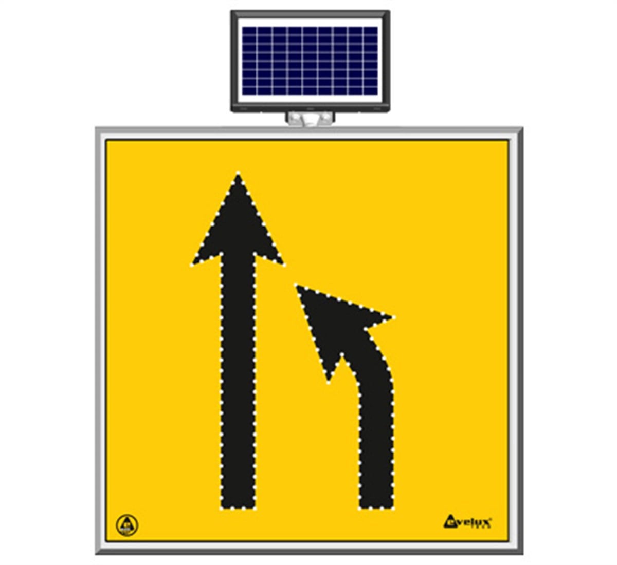 Güneş Enerjili Ledli Sağdan Daralan Yol Levhası 100 x 100 cm
