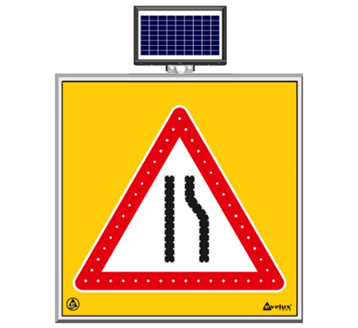 Güneş Enerjili Ledli Sağdan Daralan Yol Levhası 100 x 100 cm