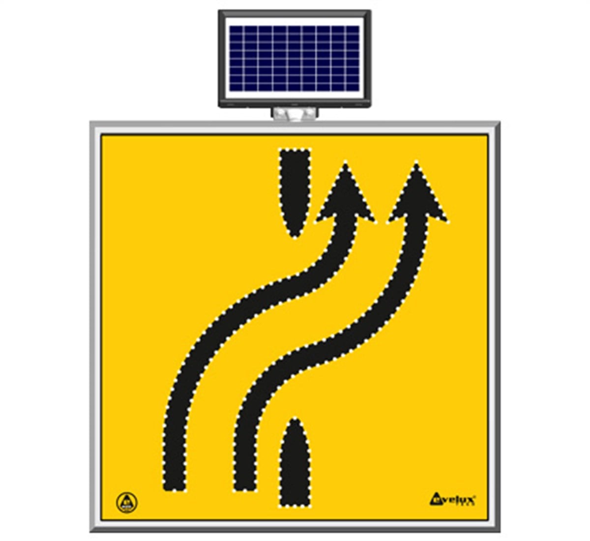 Güneş Enerjili Ledli Şerit Aktarım Levhası Soldan Sağa (Çift) 100 x 100 cm