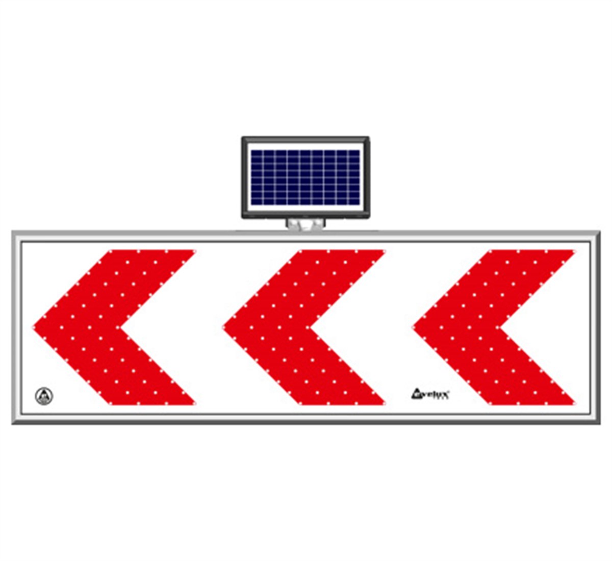 Güneş Enerjili Ledli Tehlikeli Viraj Sol Yön Levhası 50 x 150 cm