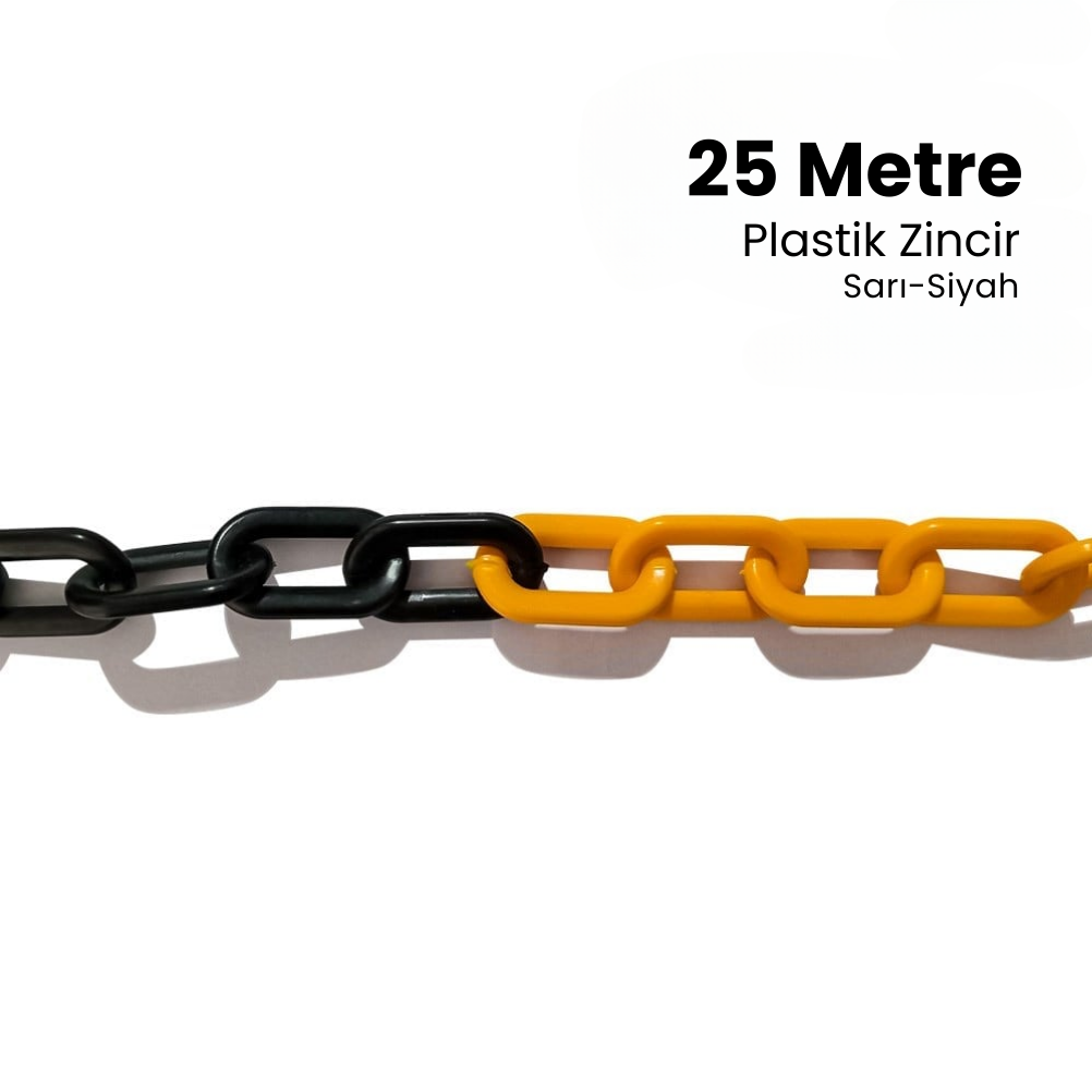 Plastik Zincir Sarı-Siyah 25 m