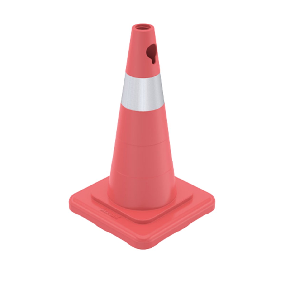 PVC TRAFİK KONİSİ 50 CM TEK REFLEKTİFLİ KARE TABANLI