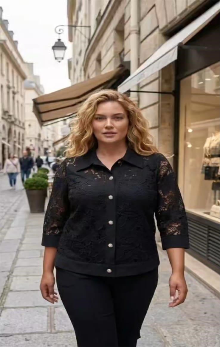 Büyük Beden Güpür Ceket