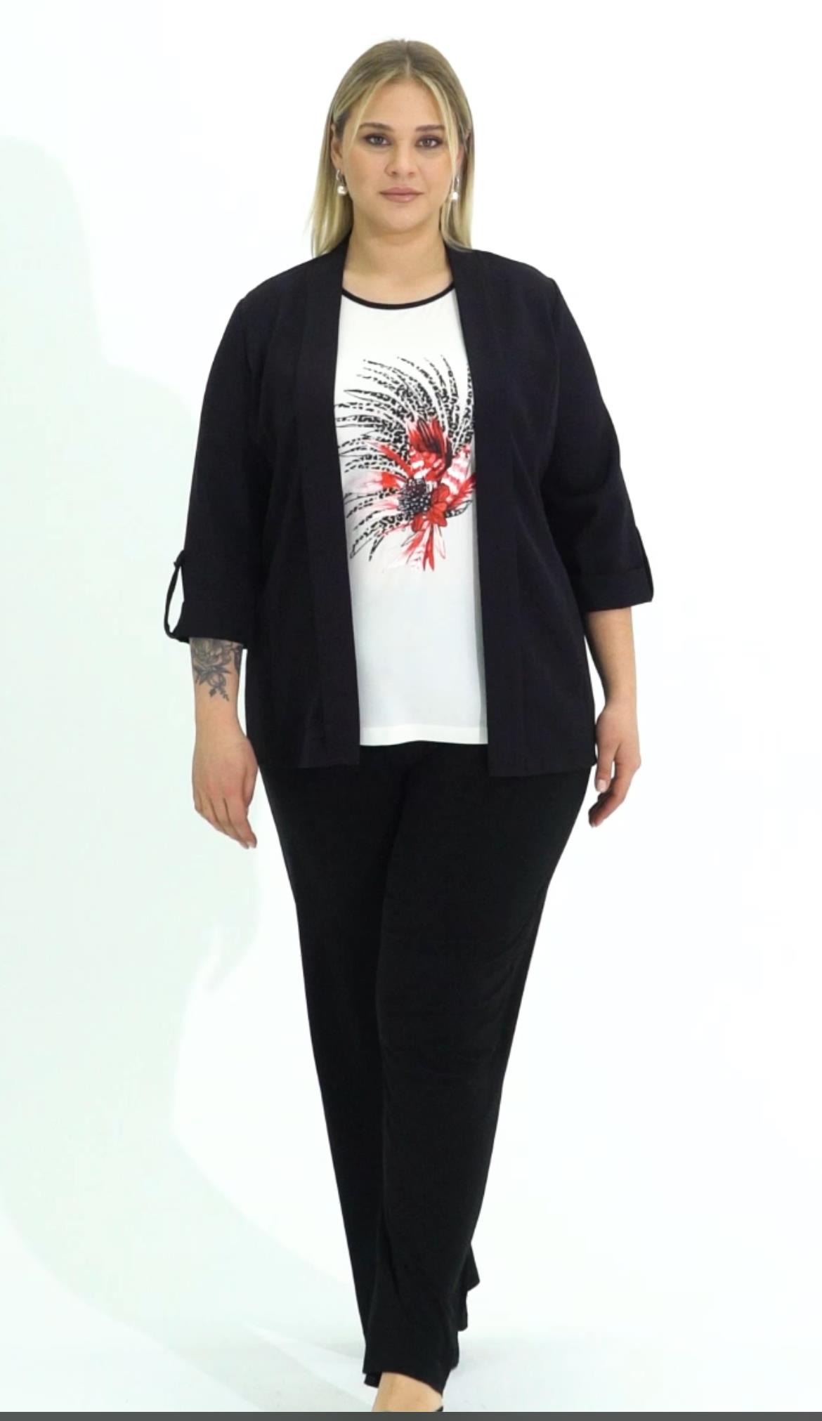 BÜYÜK BEDEN İKLİ CEKETLİ TAKIM