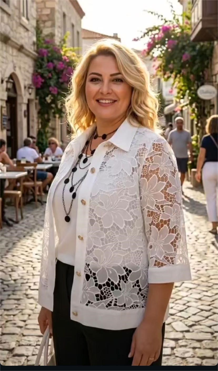 Büyük Beden Güpür Ceket