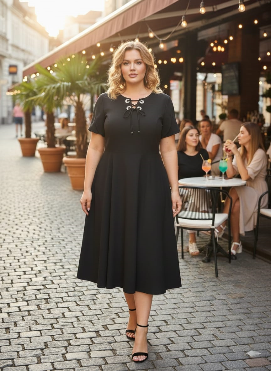 Büyük Beden Krep elbise