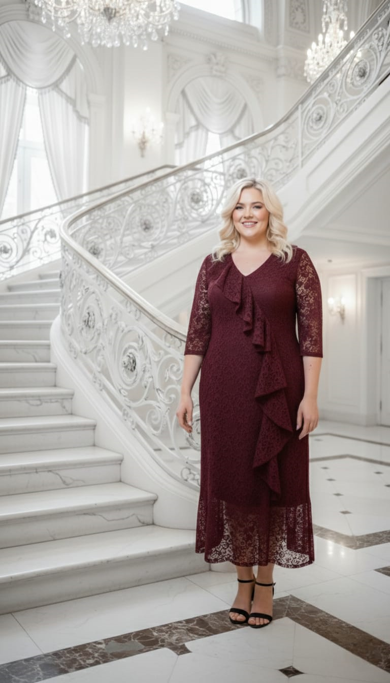 Büyük Beden Dantel Elbise