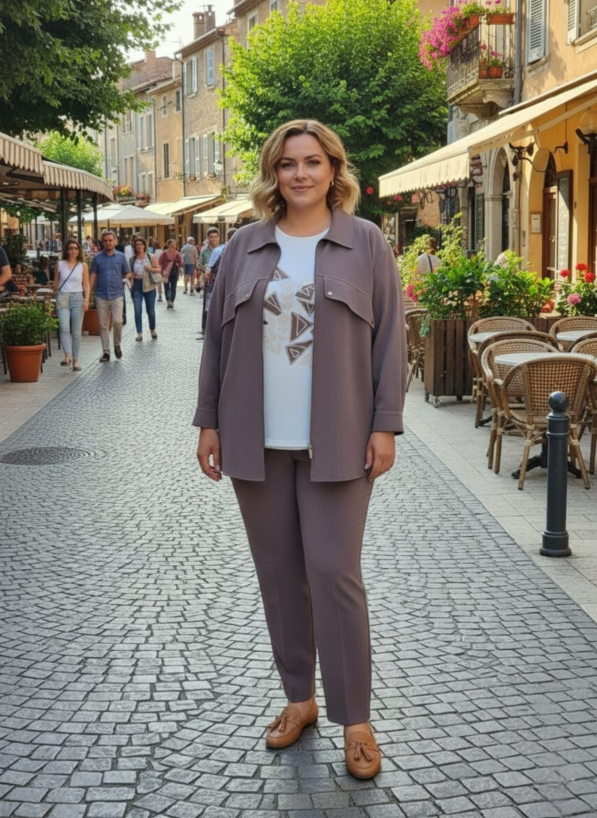 Büyük Beden Tensel İkili Gömlek