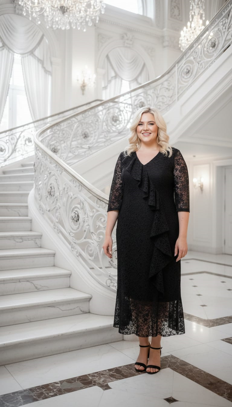 Büyük Beden Dantel Elbise