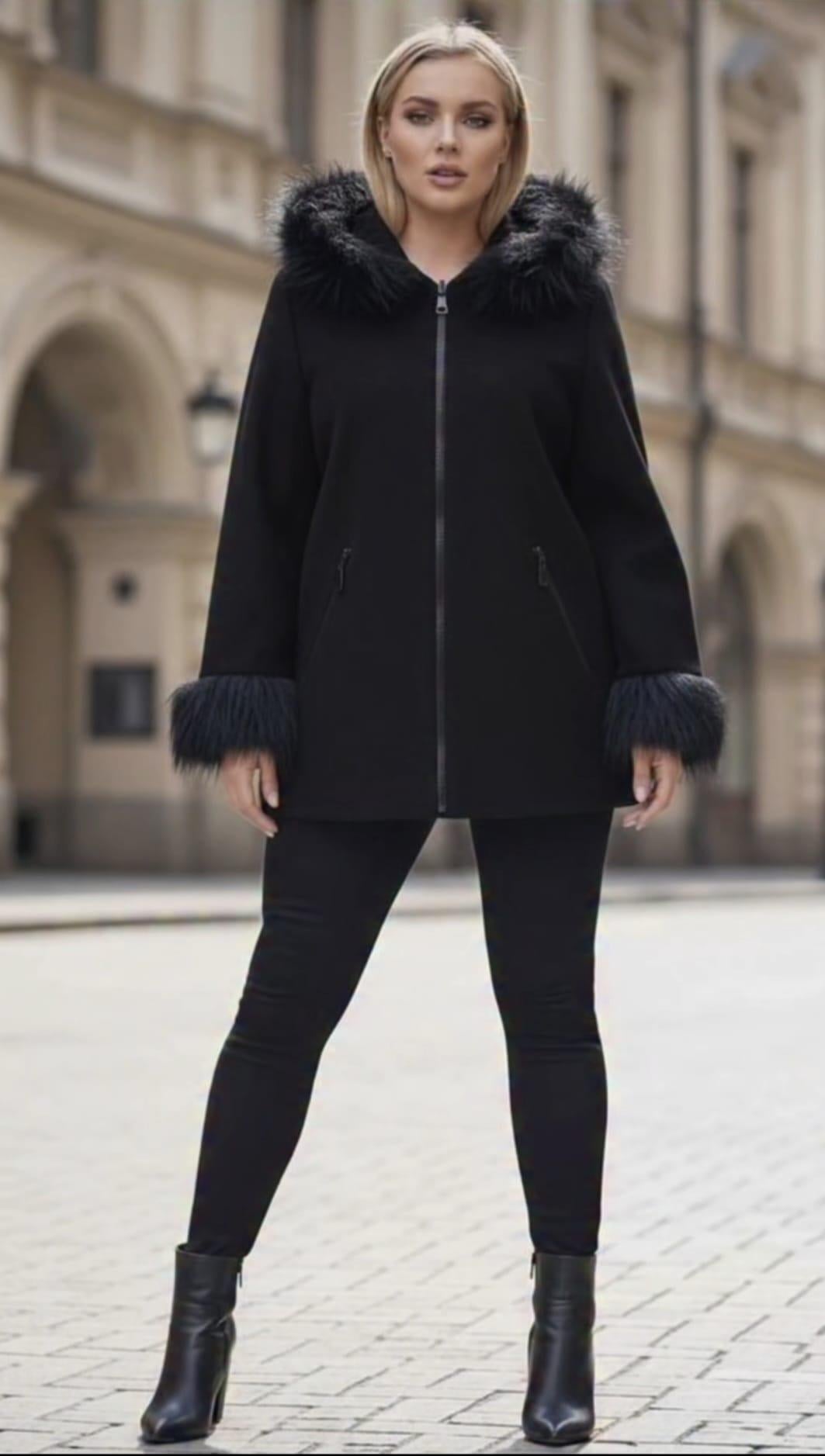 Büyük Beden Kaşe Kaban