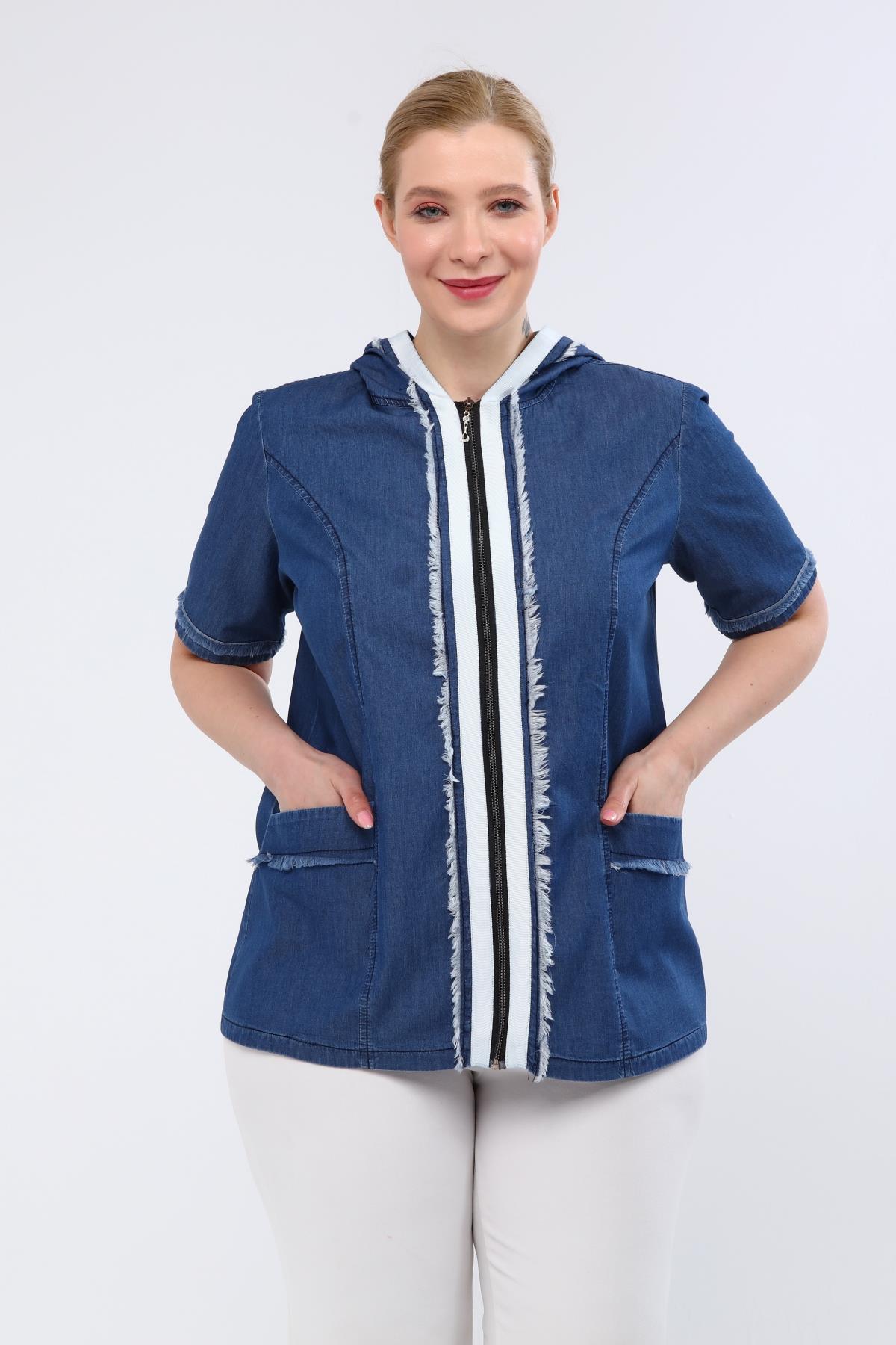 büyük beden tensel kot ceket