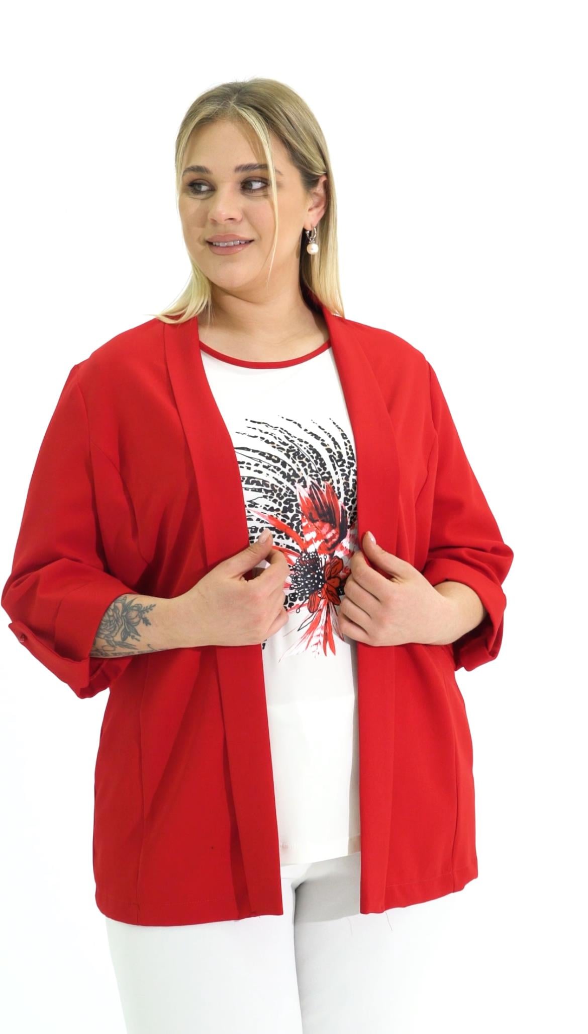 BÜYÜK BEDEN İKİLİ CEKETLİ TAKIM