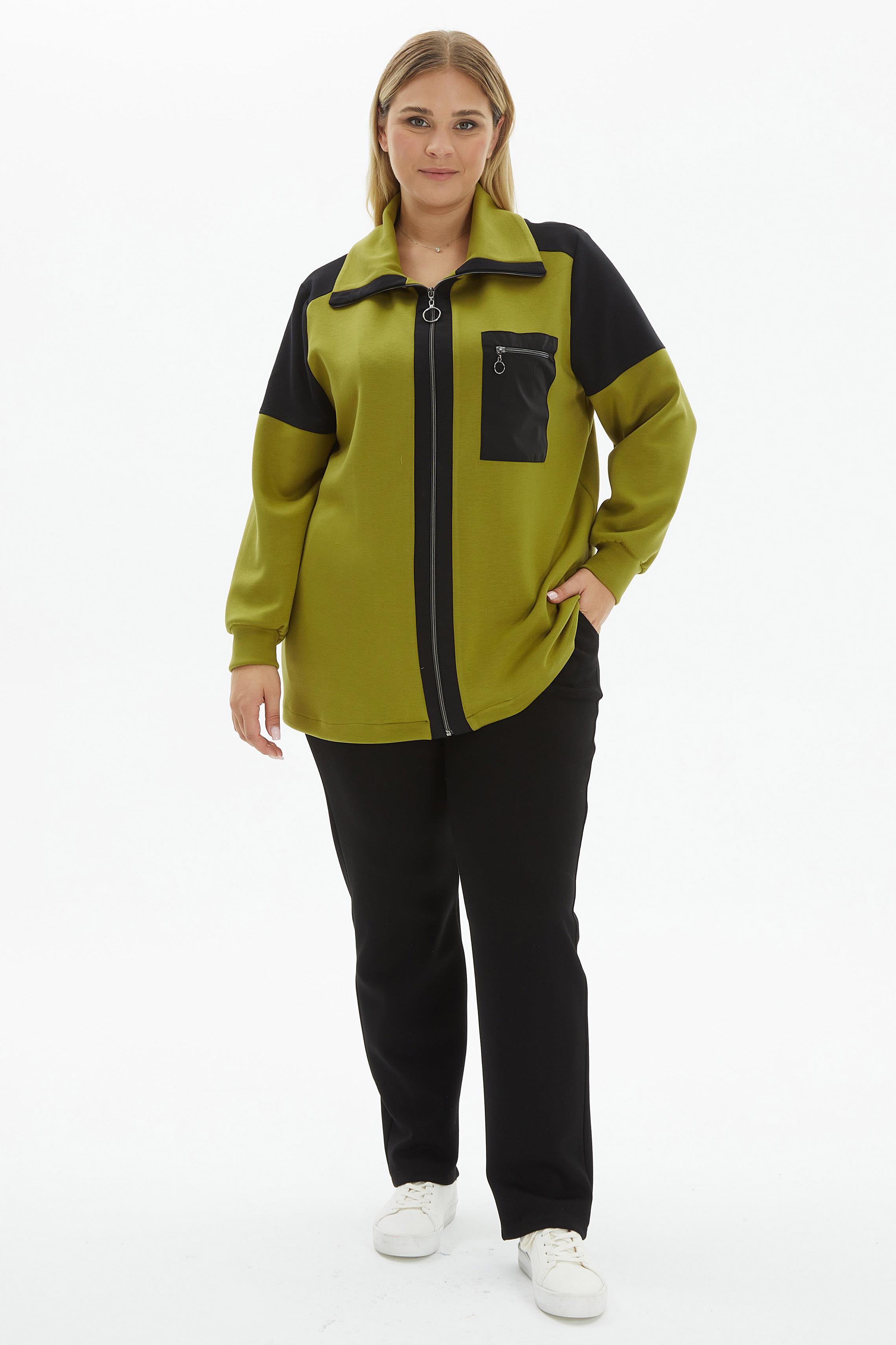 Büyük Beden Fermuarlı Bluz