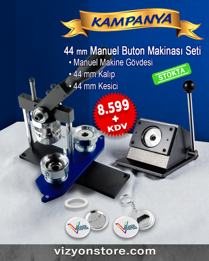 44mm Manuel Buton Makinası Seti