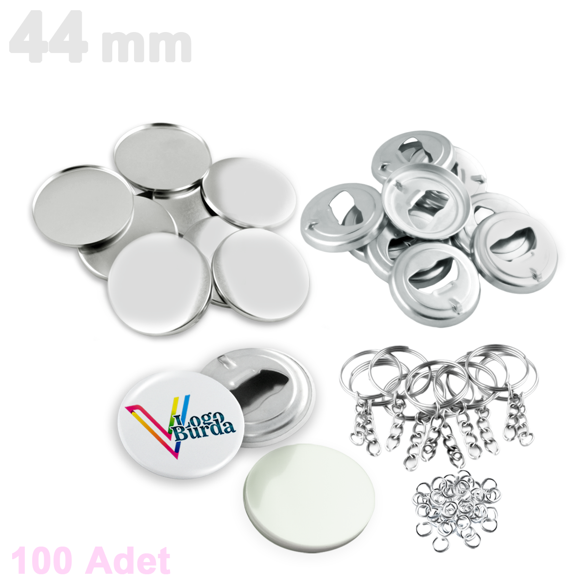 44mm Buton Açacak Anahtarlık SARF - 100 Adet