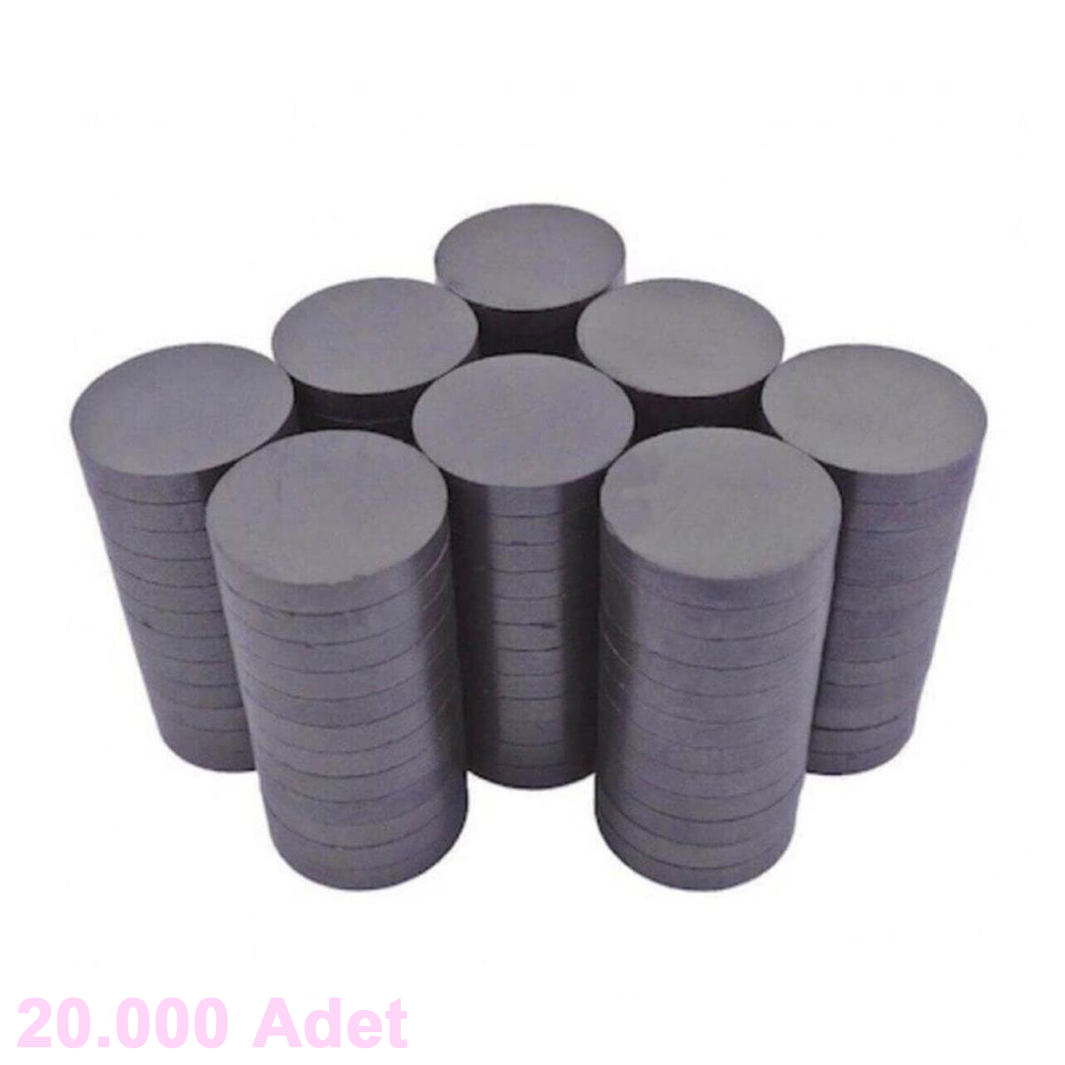 Çap 10 mm Kalınlık 3 mm Yuvarlak Kömür / Ferrit Mıknatıs Oxit Magnet - 20.000 Adet