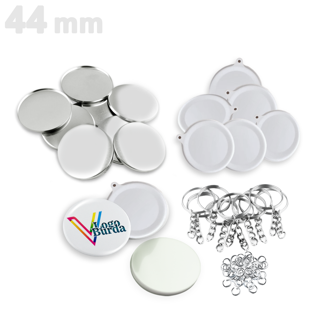 44mm Buton Plastik Anahtarlık SARF - 100 Adet