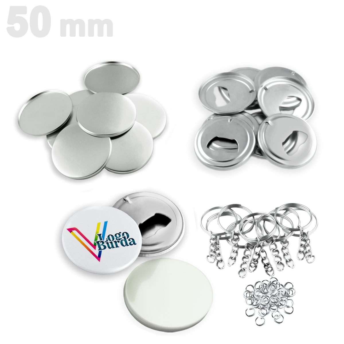 50mm Buton Anahtarlık Açacak Sarf