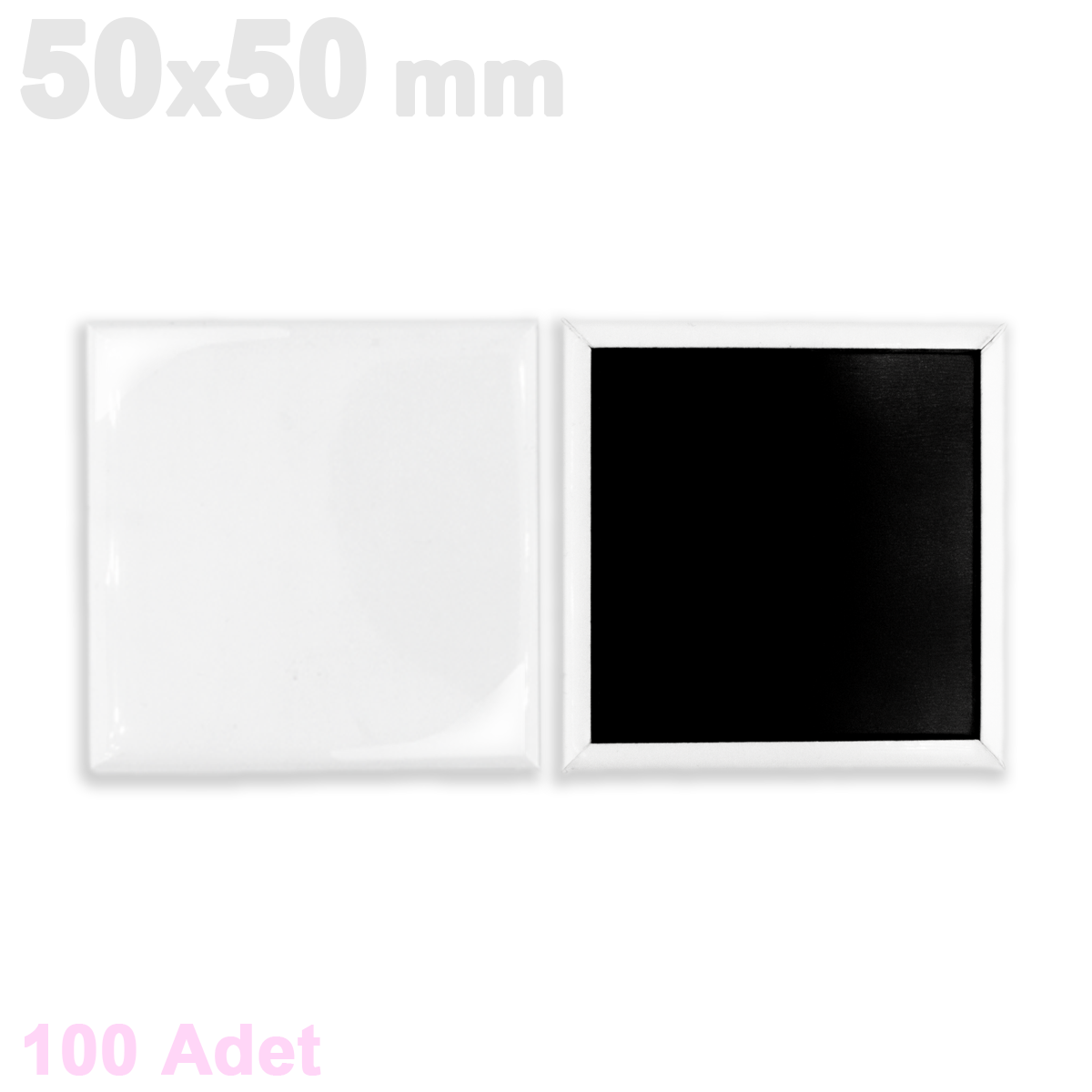 50X50mm UV Baskıya Uygun Kare Magnet SARF - 100 Adet