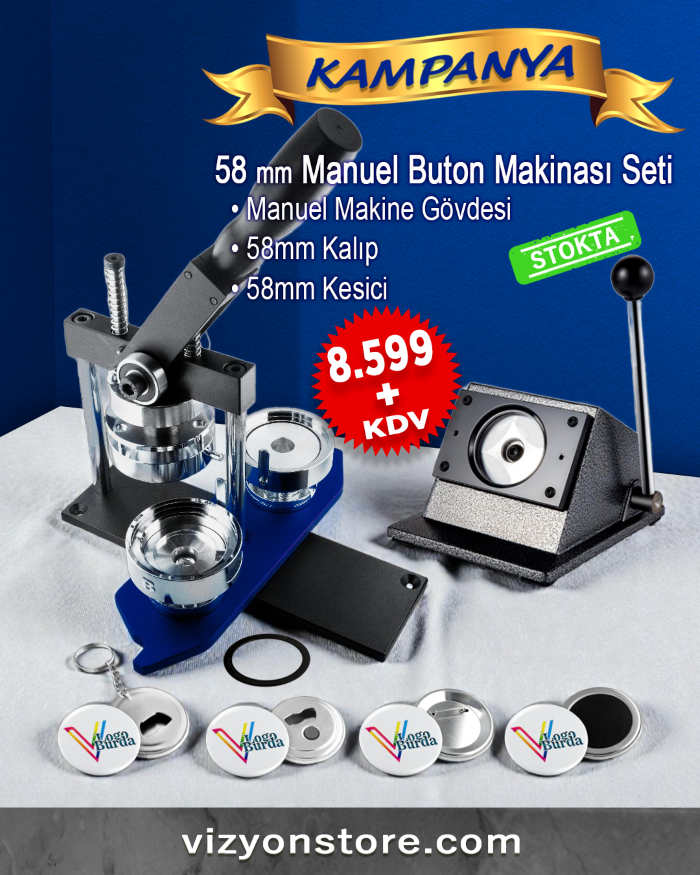 58mm Manuel Buton Makinası Seti