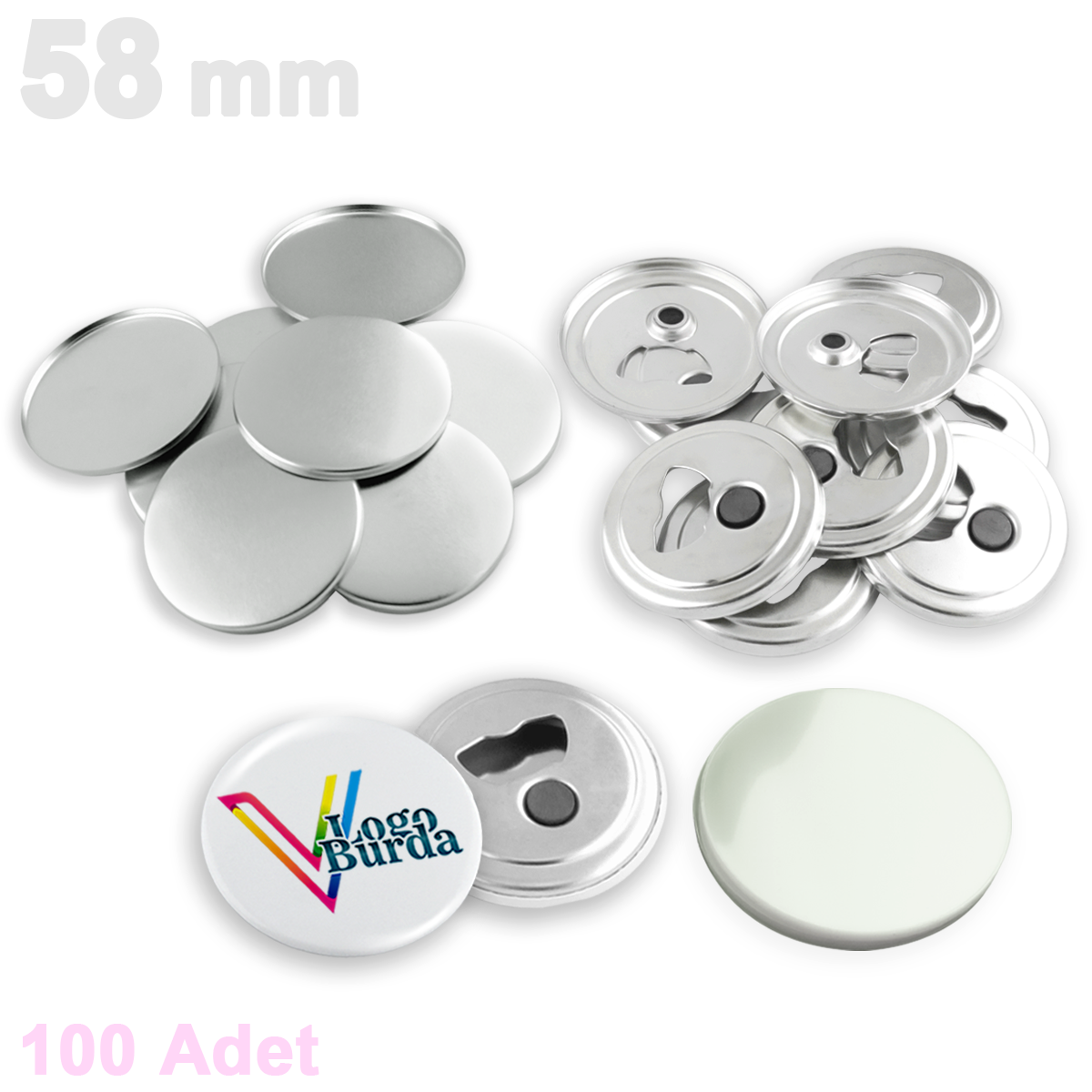 58 mm Buton Açacak Sarf - 100 Adet