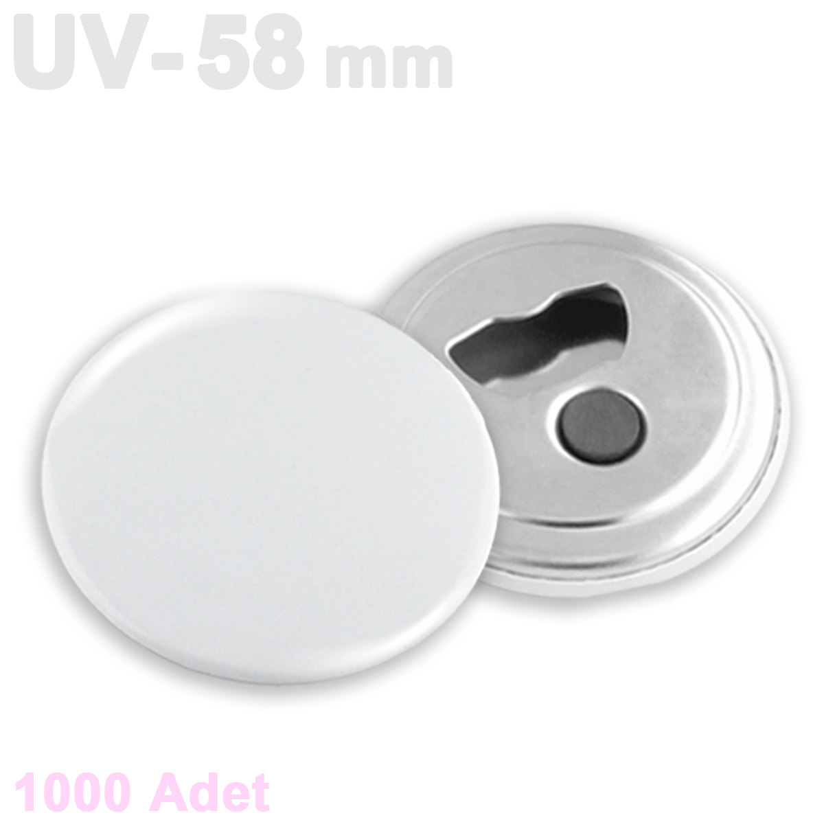 58mm UV Baskıya Uygun Buton Şişe Açacağı - 1000 Adet Montajlı