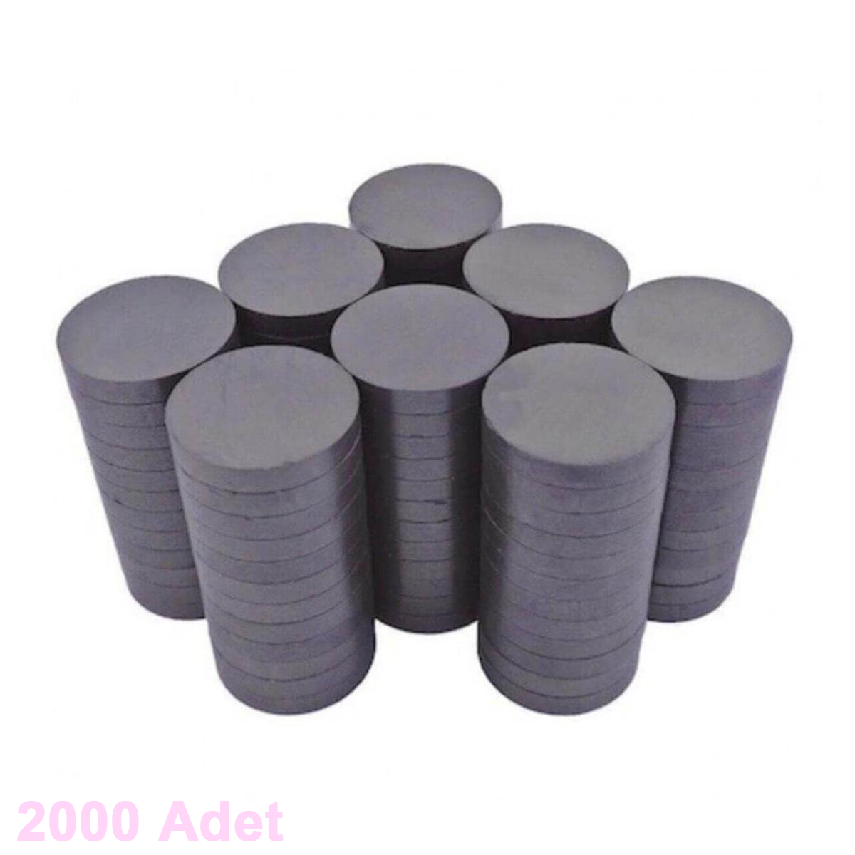 Çap 10 mm Kalınlık 3 mm Yuvarlak Kömür / Ferrit Mıknatıs Oxit Magnet - 2.000 Adet